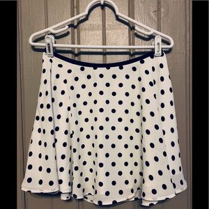 Forever 21 White and Black Polka Dot Mini Skirt